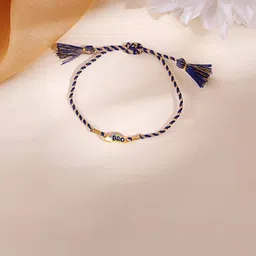 GIVA 925 Silver Rainbow Bro Thread Rakhi With Roli and Chawal-image-2