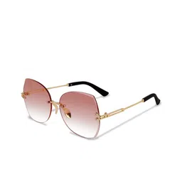 DEXENT COLLECTION Women Pink Lens & Gold-Toned Butterfly Sunglasses with-19