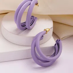 Bohey by KARATCART Contemporary Half Hoop Earrings-28