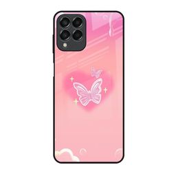 QRIOH Fluttering Bliss Printed Samsung Galaxy M53 5G Glass Back Case Mobile Accessories-image-63