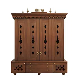 DZYN Furnitures Brown Divyasthal Teak Wood Pooja Mandap With Door-22