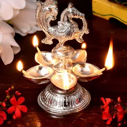 Indianshelf Textured Brass Pooja Diya-image-76
