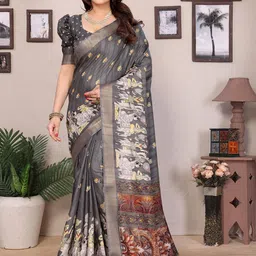 Moda Rapido Floral Zari Saree-image-44