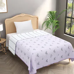 Gulaab Jaipur Grey & Lavender Ethnic Motifs 150 GSM Single Bed Dohar-image-42