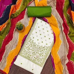 Maroosh Floral Embellished Sequinned Cotton Unstitched Dress Material-image-14