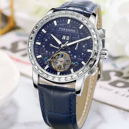 FORSINING Men Dial & Leather Straps Analogue Watch FSG6920M3S3-image-16