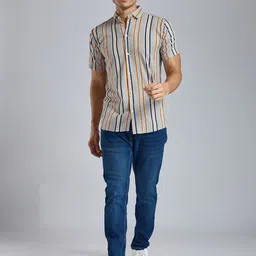 TATER GARMENTS Striped Spread Collar Straight Regular Fit Shirt-image-96