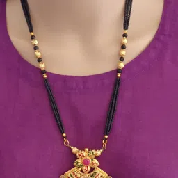 Ramdev Art Fashion Jwellery Brass Gold Plated Mangalsutra-15