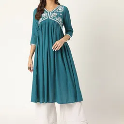 Ashlee Women Embroidered Mirror Work Kurta-picture-17