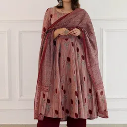 Anni Designer Floral Printed Anarkali Kurta with Palazzos & With Dupatta-image-57