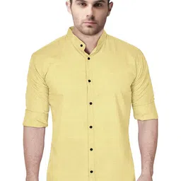 Metronaut Men Band Collar Solid Cotton Casual Shirt-image-20