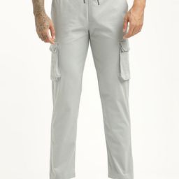Blu MNKY Men Smart Loose Fit Cargos Trousers-image-76