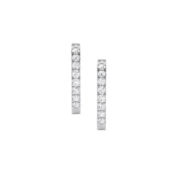 LUNA 14 KT White Gold 0.66 Ct Lab Grown Diamond Studded Hoops - 1.75 g-picture-5