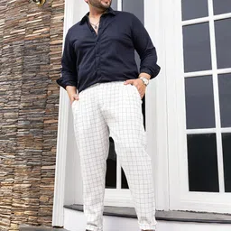 Instafab Plus Men Relaxed Regular Trousers image 2