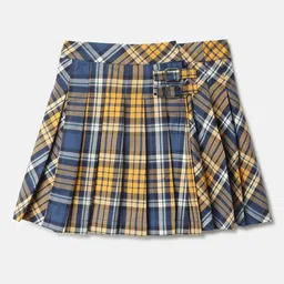 United Colors of Benetton Girls Checkered Pure Cotton A-Line Skirts-picture-34