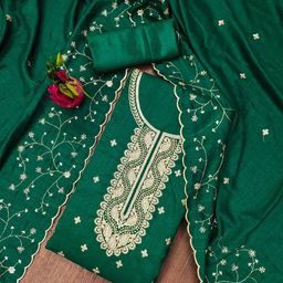Rangtulika Ethnics Embroidered Unstitched Dress Material-picture-33