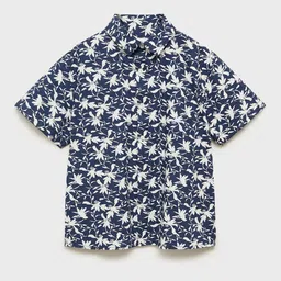 Mango Kids Boys Cotton Floral Printed Shirt-picture-44