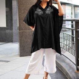 LetsDressUp Floral Printed Shirt Collar Kaftan Kurta-image-66