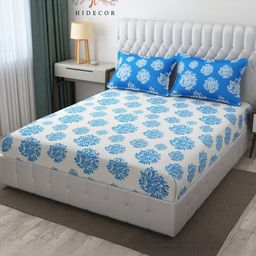 HIDECOR Floral Superfine King Bedsheets-image-24