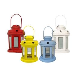 Extreme Karigari Red & Yellow 4 Pieces Hanging Lantern Decorative Candle Holder-18