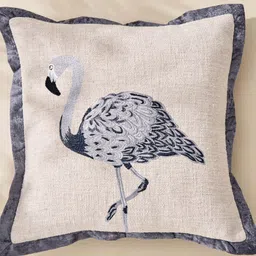 Home Centre Beige & Grey Embroidered Square Cushion Covers-picture-37