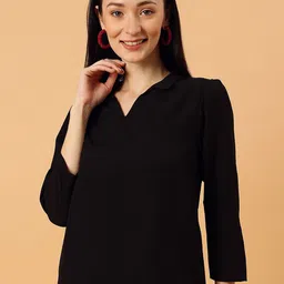 NEESH Women Solid Shirt Collar Top-4