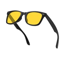 Arzonai Unisex Yellow Lens & Black Wayfarer Sunglasses with UV Protected Lens image 2