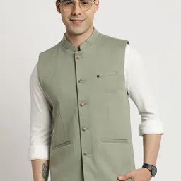 Turtle Woven Nehru Jacket-90