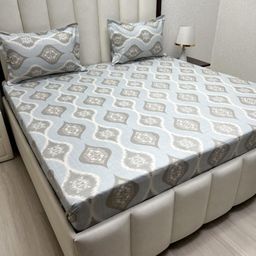 Pure Decor Royal Passion Brown Printed 240 TC Cotton Queen Bedsheet Set 2.28 m x 2.54 m-image-33