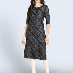Ethnic basket Women Black Kurtas-picture-4