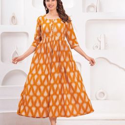 CORSICA Women Ethnic Motifs Print Maternity Fit & Flare Midi Dress-picture-34