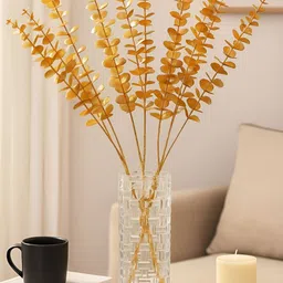 ARTSY Gold-Toned 2 Pieces Eucalyptus Artificial Flowers-picture-22