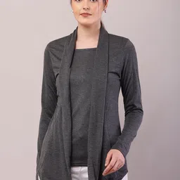 RiseMax Women Longline Lapel Shrug-35