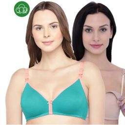 Inner Sense Organic Cotton Antimicrobial Nursing Bra Pack of 2 - Multi-Color-picture-30