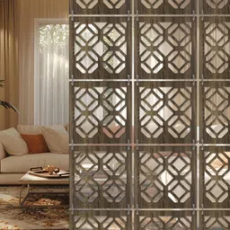 RANDOM Brown Geometric Window Blinds image 1