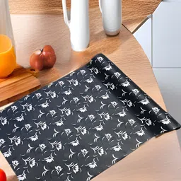 Aura Black & White Floral Printed Water Resistant Shelf Liner Organiser-image-59