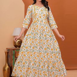 Meeranshi Floral Printed Cotton Fit and Flare Maxi Dress-image-63
