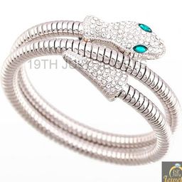 19TH JULY JEWELS Unisex American Diamond Silver-Plated Wraparound Bracelet-image-9