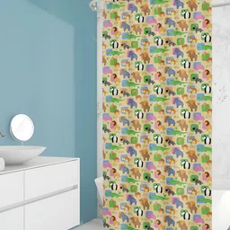 ArtzFolio Yellow & Green Waterproof Shower Curtains-picture-2