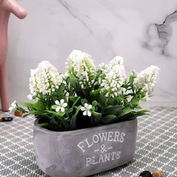 TAYHAA Grey 1 Pieces Snapdragon Artificial Plant With Pot-17