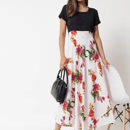 Raabta Fashion Women Floral Printed Fit & Flare Maxi Dress-picture-44