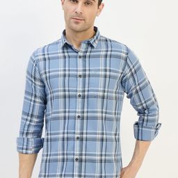 Duke Men Slim Fit Tartan Checks Striped Casual Shirt-image-81