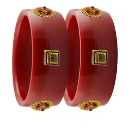 Vidhya Kangan Red Plastic Bangles-image-77