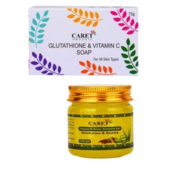 CARET ORGANIC Set Of 2 Vitamin C Glutathione Soap - 75 g & Papaya Aloevera Gel - 100 ml-4