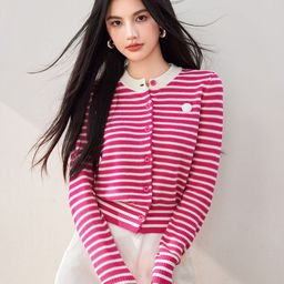 JC Collection Women Striped Cardigan-image-10