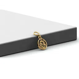 KUBERBOX 18K Yellow Gold Cutwork Ganesha Charm Pendant-53