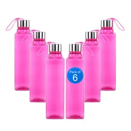 Kuber Industries Pink Set of 6 Plastic Solid Water Bottle-image-83