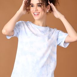 V-Mart Women Dyed Round Neck Cotton T-shirt-picture-3