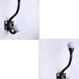 IndianShelf Black & White 2 Pcs Iron Wall Hooks-33