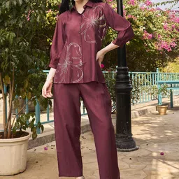 Zeyo Printed Shirt Collar Shirt With Trousers-image-69